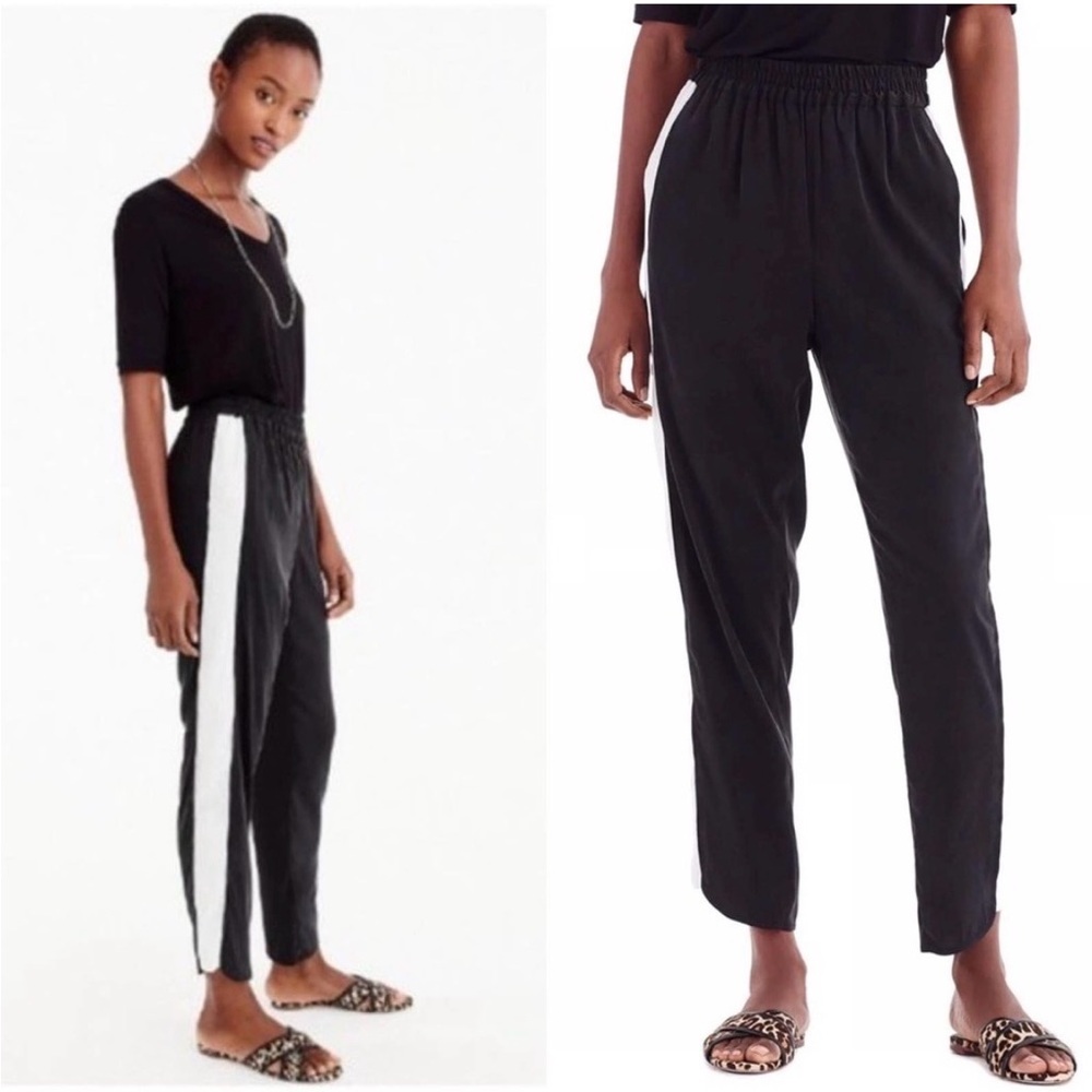 NWT Universal Standard for J. Crew Black & White Side Stripe Pant Size S
